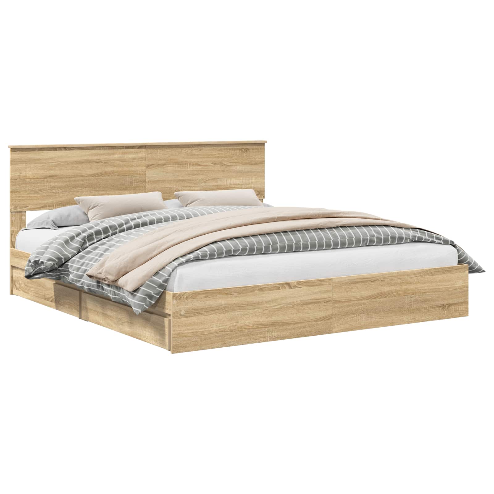 vidaXL Aufbewahrungsbett Sonoma-Eiche 180 x 200 cm Holzwerkstoff