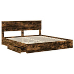 vidaXL Aufbewahrungsbett Geräucherte Eiche 180 x 200 cm Holzwerkstoff