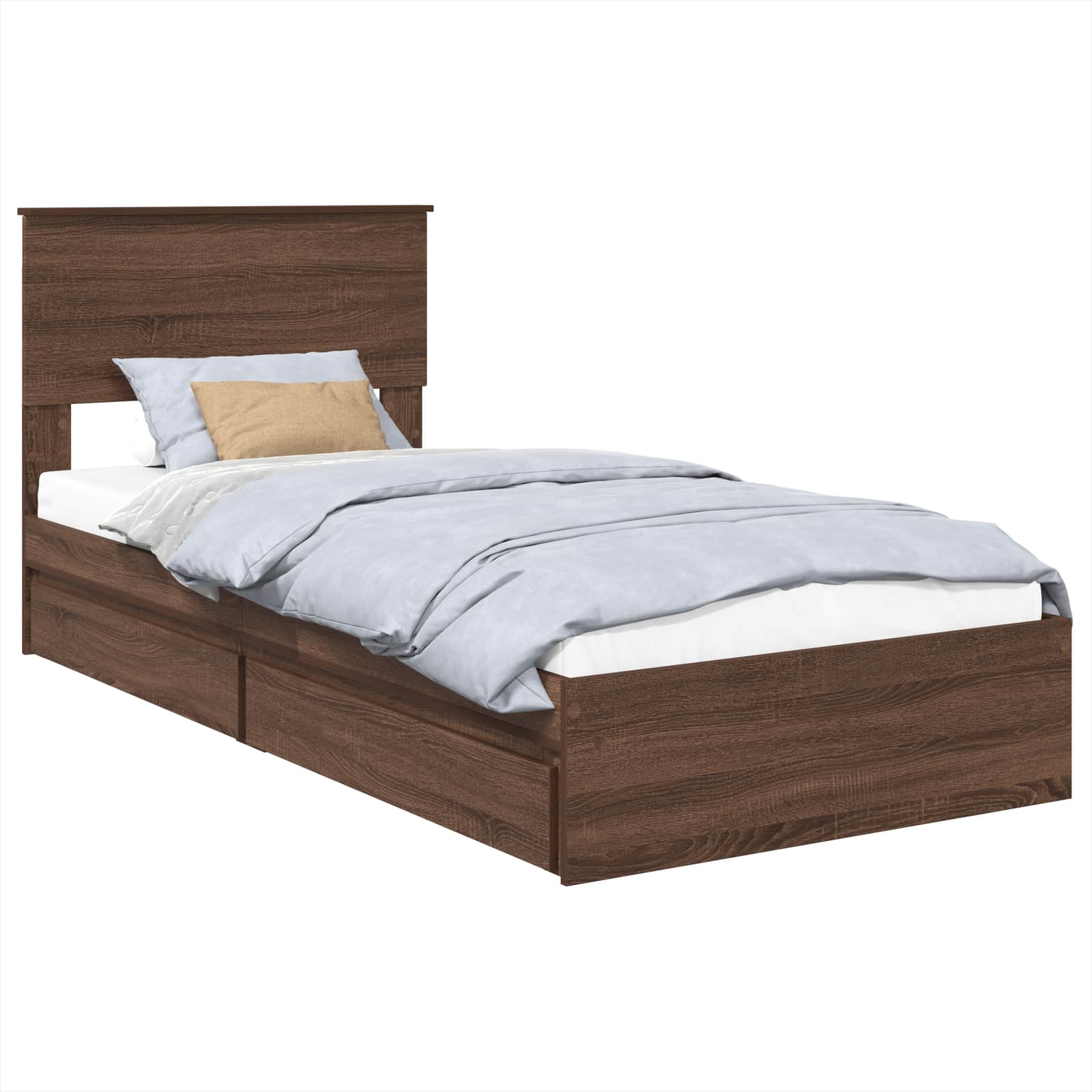 vidaXL Aufbewahrungsbett Braun Eichen-Optik 100 x 200 cm Holzwerkstoff