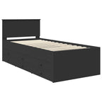 vidaXL Tagesbett mit Schubladen Schwarz 100 x 200 cm Holzwerkstoff