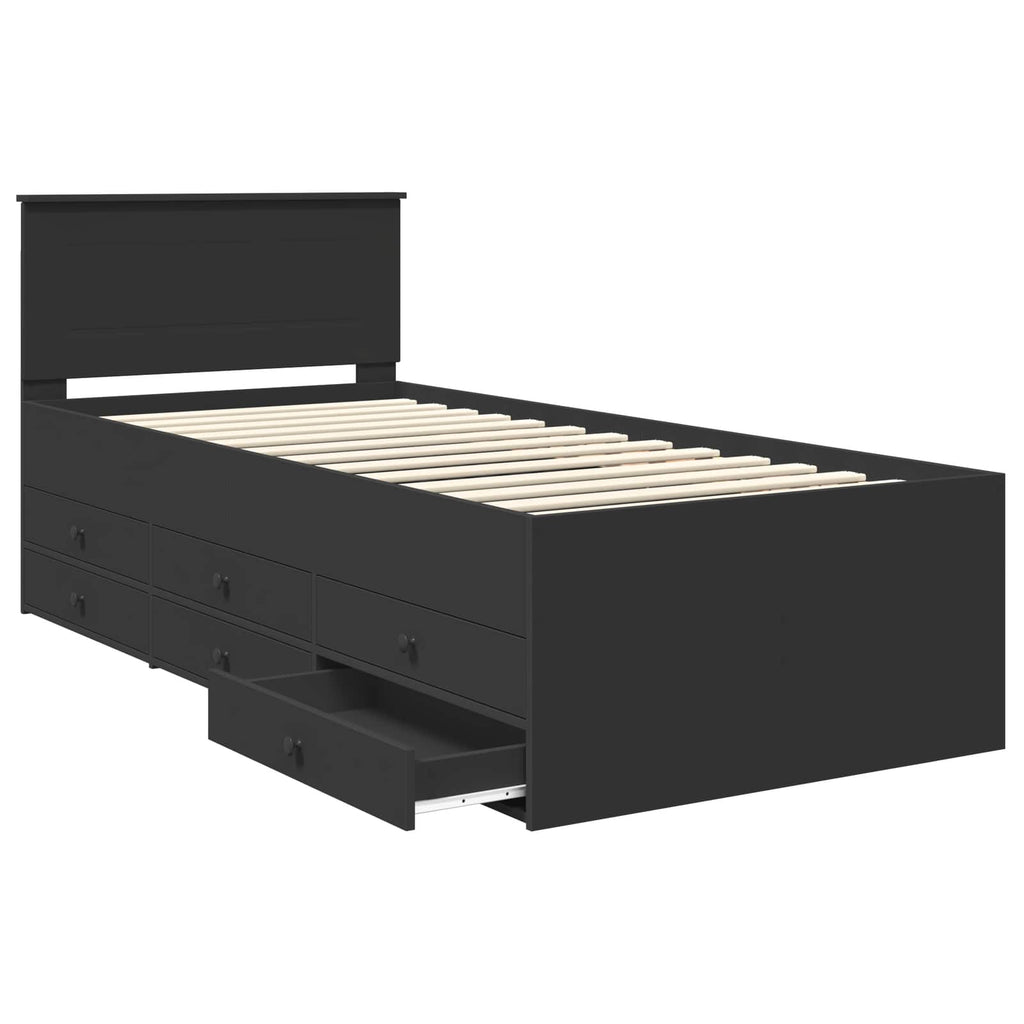 vidaXL Tagesbett mit Schubladen Schwarz 100 x 200 cm Holzwerkstoff