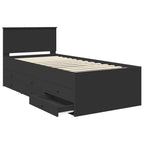 vidaXL Tagesbett mit Schubladen Schwarz 100 x 200 cm Holzwerkstoff