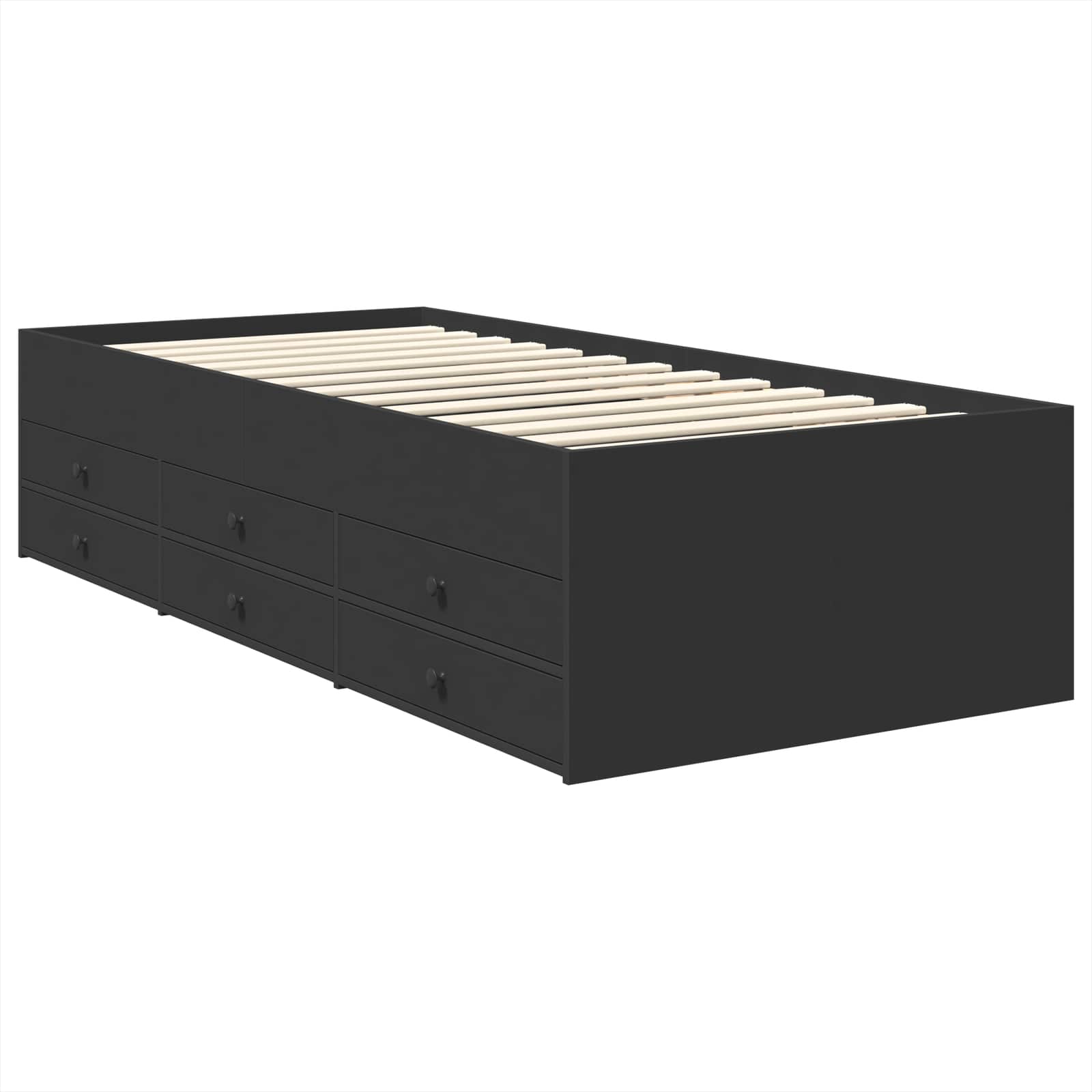 vidaXL Tagesbett mit Schubladen Schwarz 100 x 200 cm Holzwerkstoff