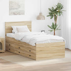 vidaXL Tagesbett Sonoma Eiche und Schwarz 100 x 200 cm Holzwerkstoff