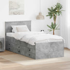 vidaXL Tagesbett Beton Grau und Schwarz 100 x 200 cm Holzwerkstoff