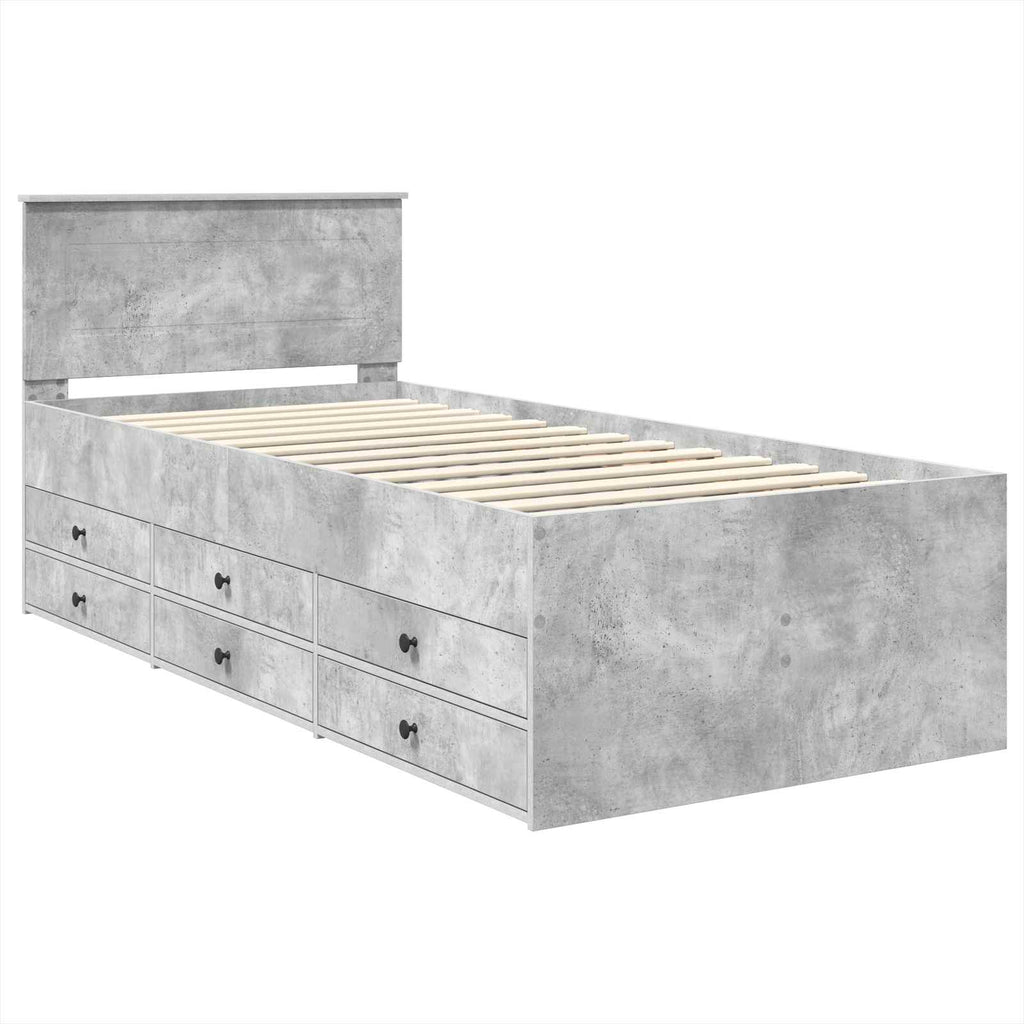 vidaXL Tagesbett Beton Grau und Schwarz 100 x 200 cm Holzwerkstoff