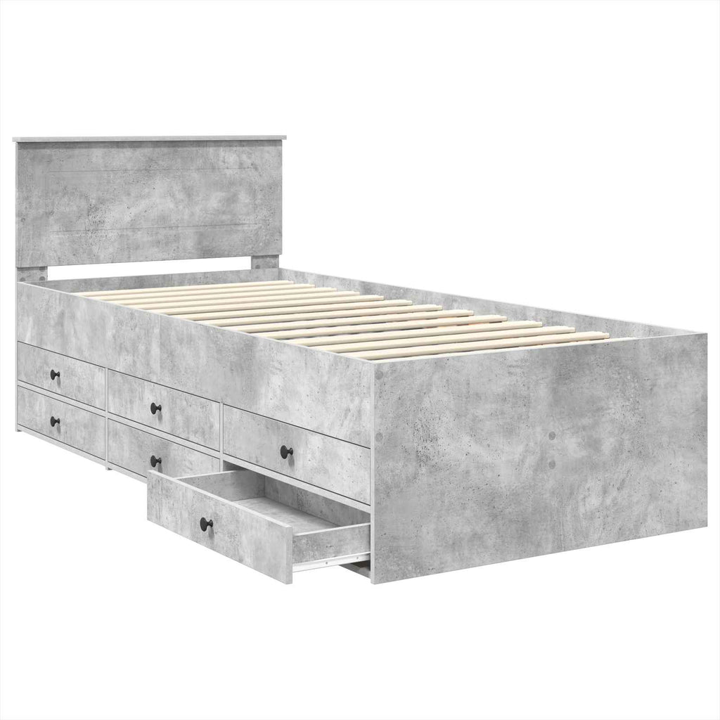 vidaXL Tagesbett Beton Grau und Schwarz 100 x 200 cm Holzwerkstoff