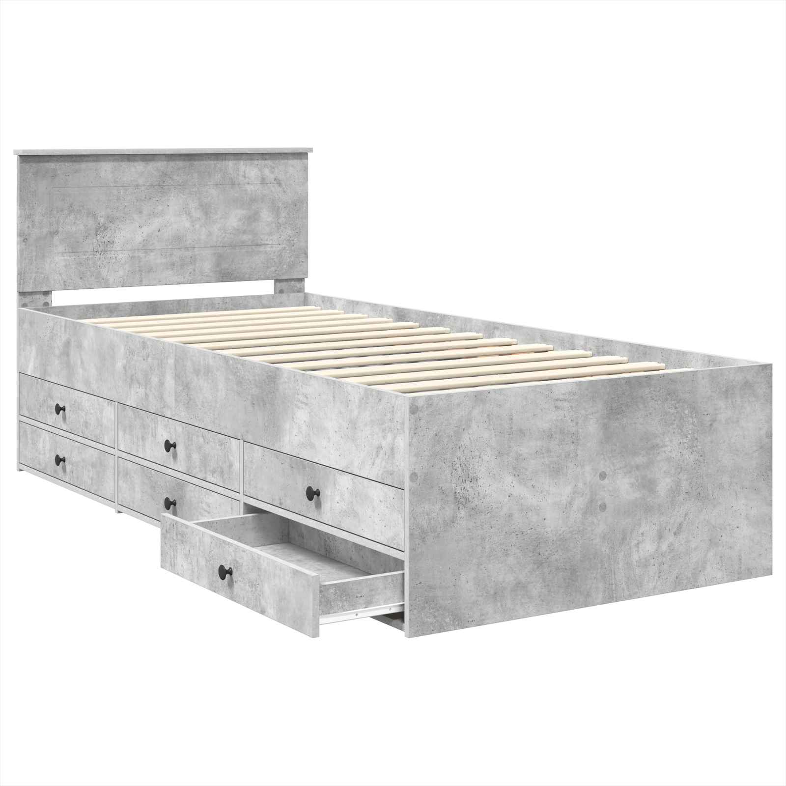 vidaXL Tagesbett Beton Grau und Schwarz 100 x 200 cm Holzwerkstoff