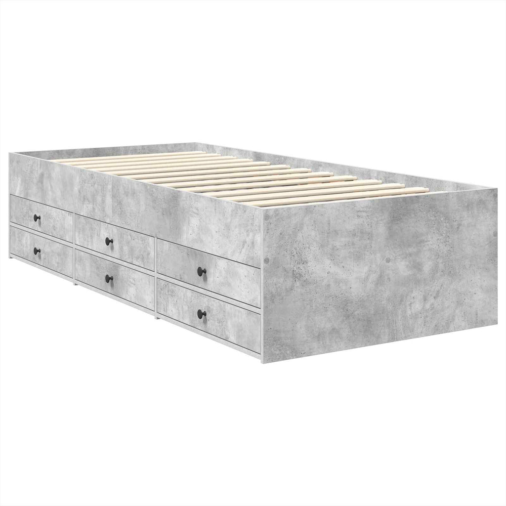 vidaXL Tagesbett Beton Grau und Schwarz 100 x 200 cm Holzwerkstoff