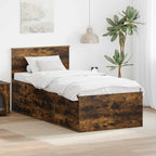vidaXL Tagesbett Geräucherte Eiche und Schwarz 100 x 200 cm