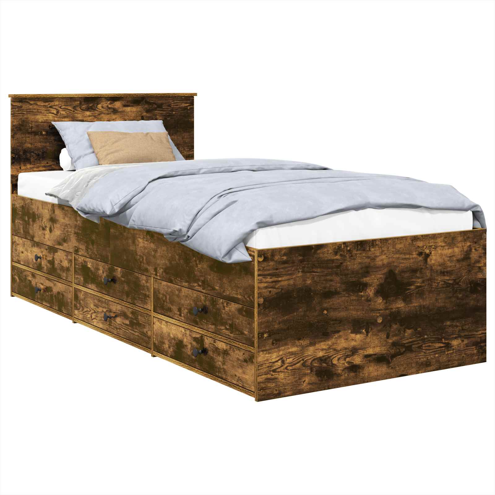 vidaXL Tagesbett Geräucherte Eiche und Schwarz 100 x 200 cm