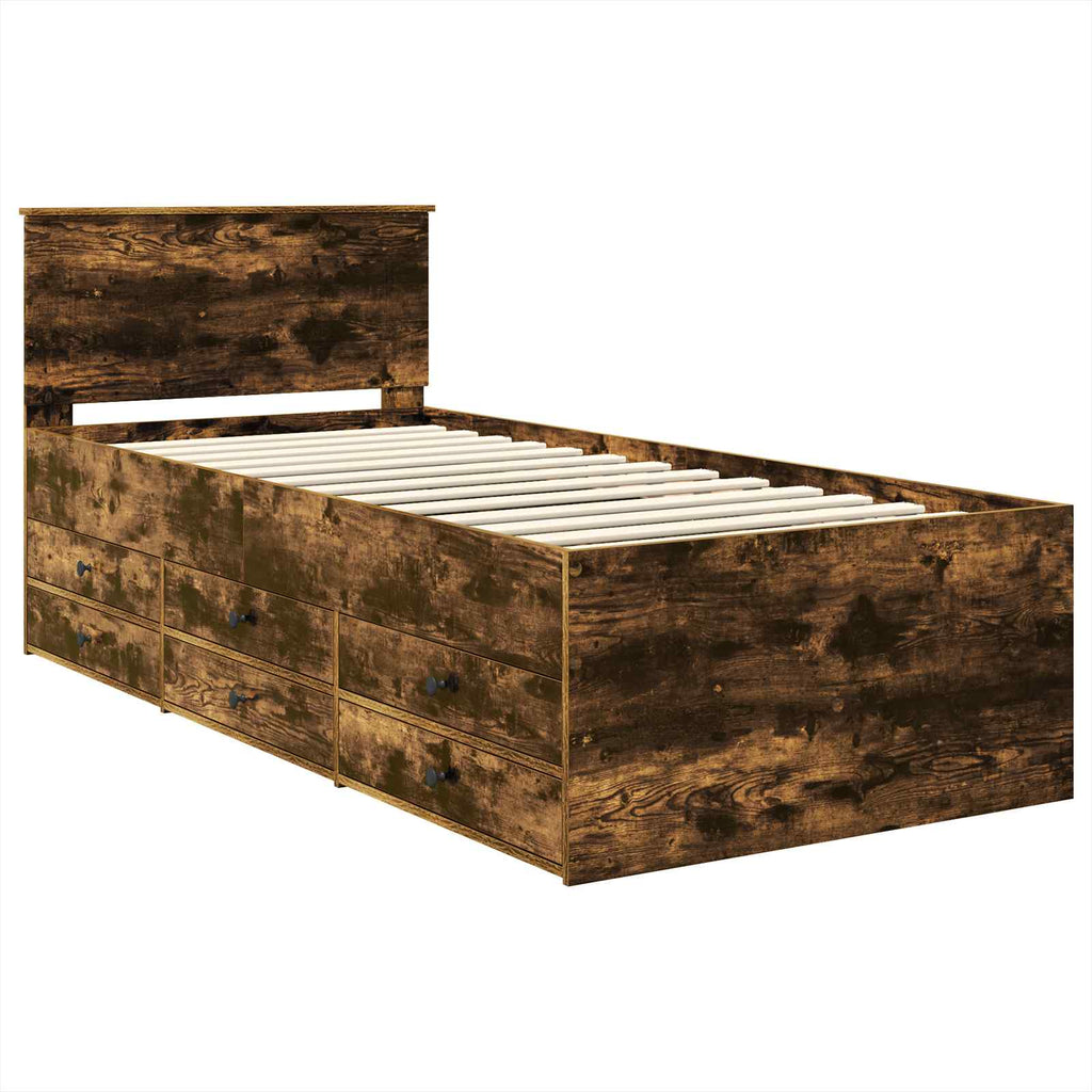 vidaXL Tagesbett Geräucherte Eiche und Schwarz 100 x 200 cm