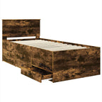 vidaXL Tagesbett Geräucherte Eiche und Schwarz 100 x 200 cm