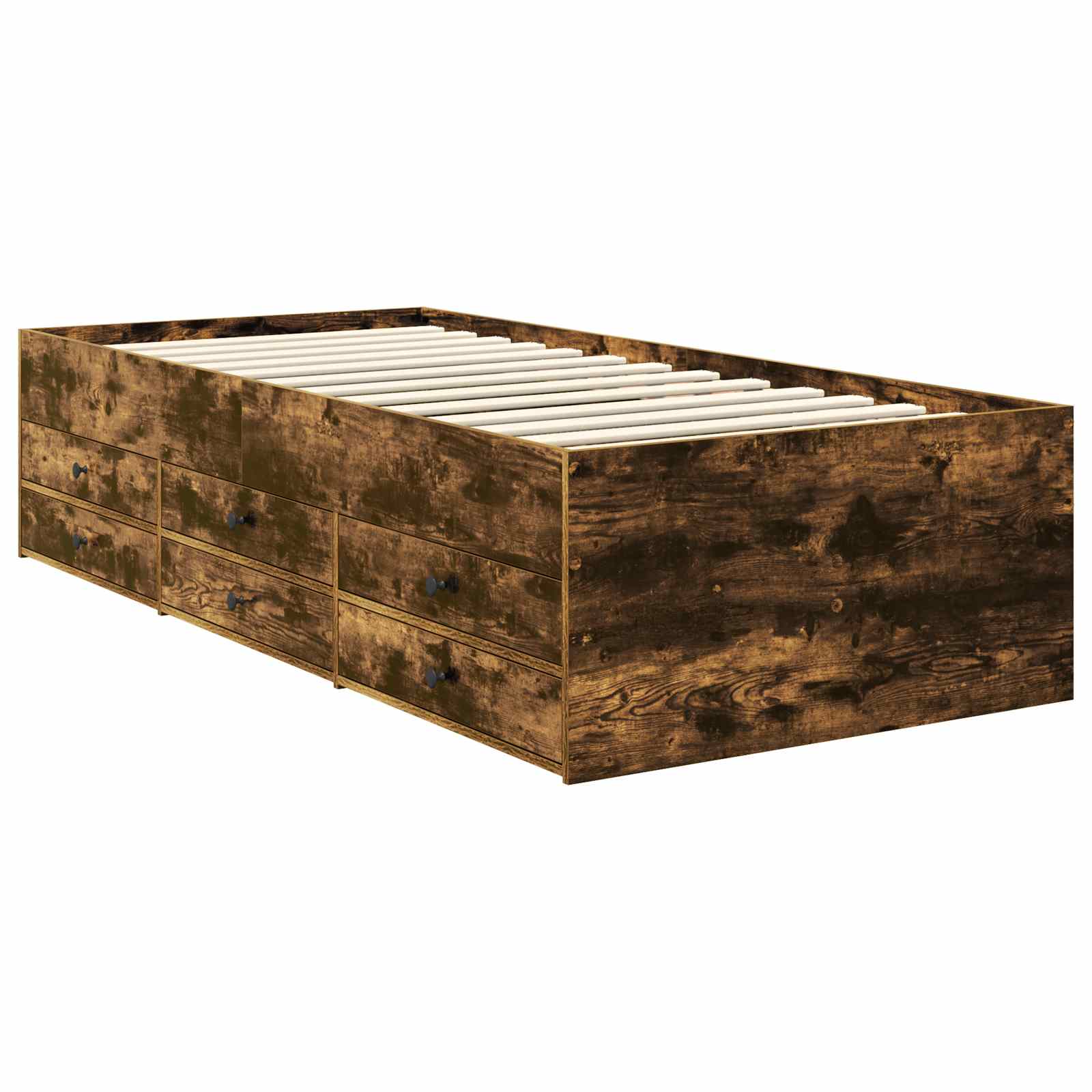 vidaXL Tagesbett Geräucherte Eiche und Schwarz 100 x 200 cm
