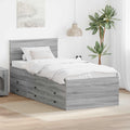 vidaXL Tagesbett Grau Sonoma und Schwarz 100 x 200 cm Holzwerkstoff