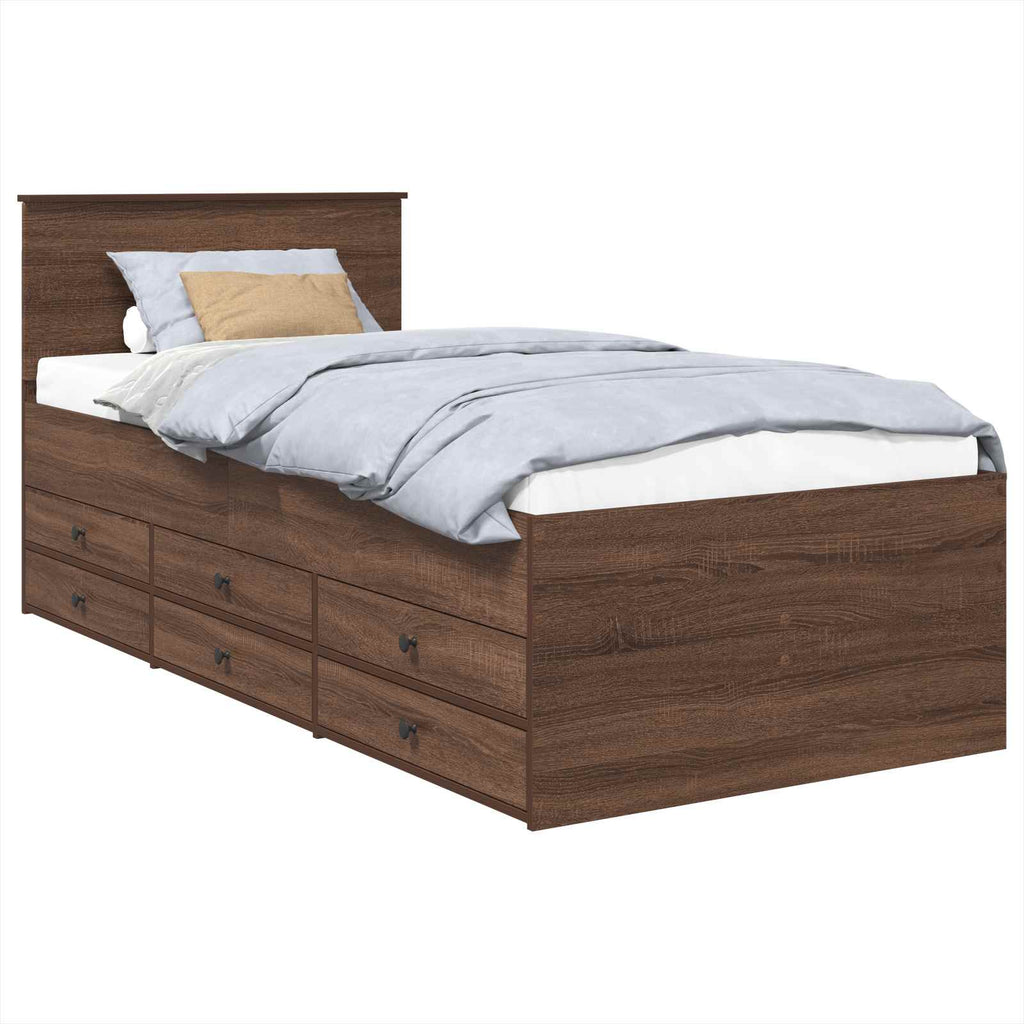 vidaXL Tagesbett Braun Eiche und Schwarz 100 x 200 cm Holzwerkstoff