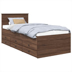 vidaXL Tagesbett Braun Eiche und Schwarz 100 x 200 cm Holzwerkstoff