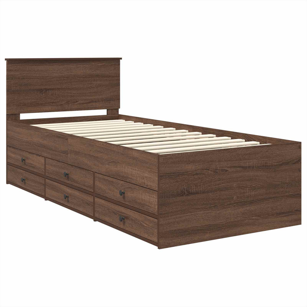 vidaXL Tagesbett Braun Eiche und Schwarz 100 x 200 cm Holzwerkstoff