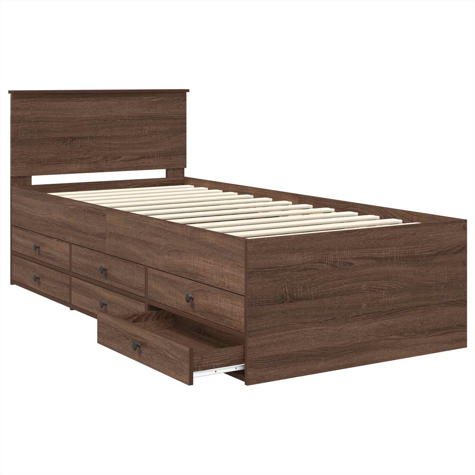 vidaXL Tagesbett Braun Eiche und Schwarz 100 x 200 cm Holzwerkstoff