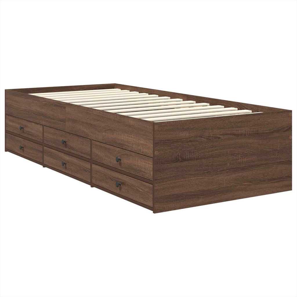 vidaXL Tagesbett Braun Eiche und Schwarz 100 x 200 cm Holzwerkstoff