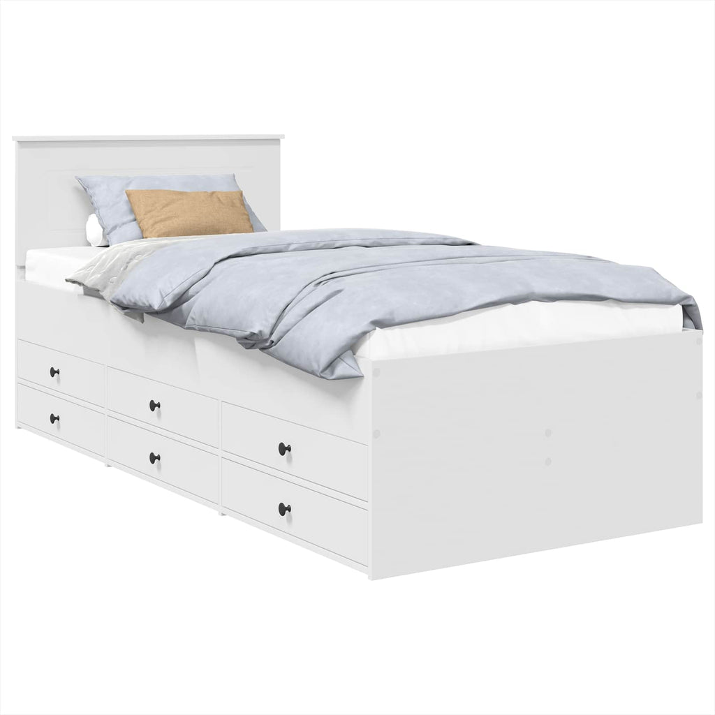vidaXL Tagesbett Weiß und Schwarz 90 x 200 cm Holzwerkstoff
