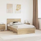 vidaXL Bettrahmen Sonoma-Eiche 120 x 123 cm Holzwerkstoff