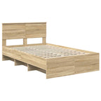vidaXL Bettrahmen Sonoma-Eiche 120 x 123 cm Holzwerkstoff
