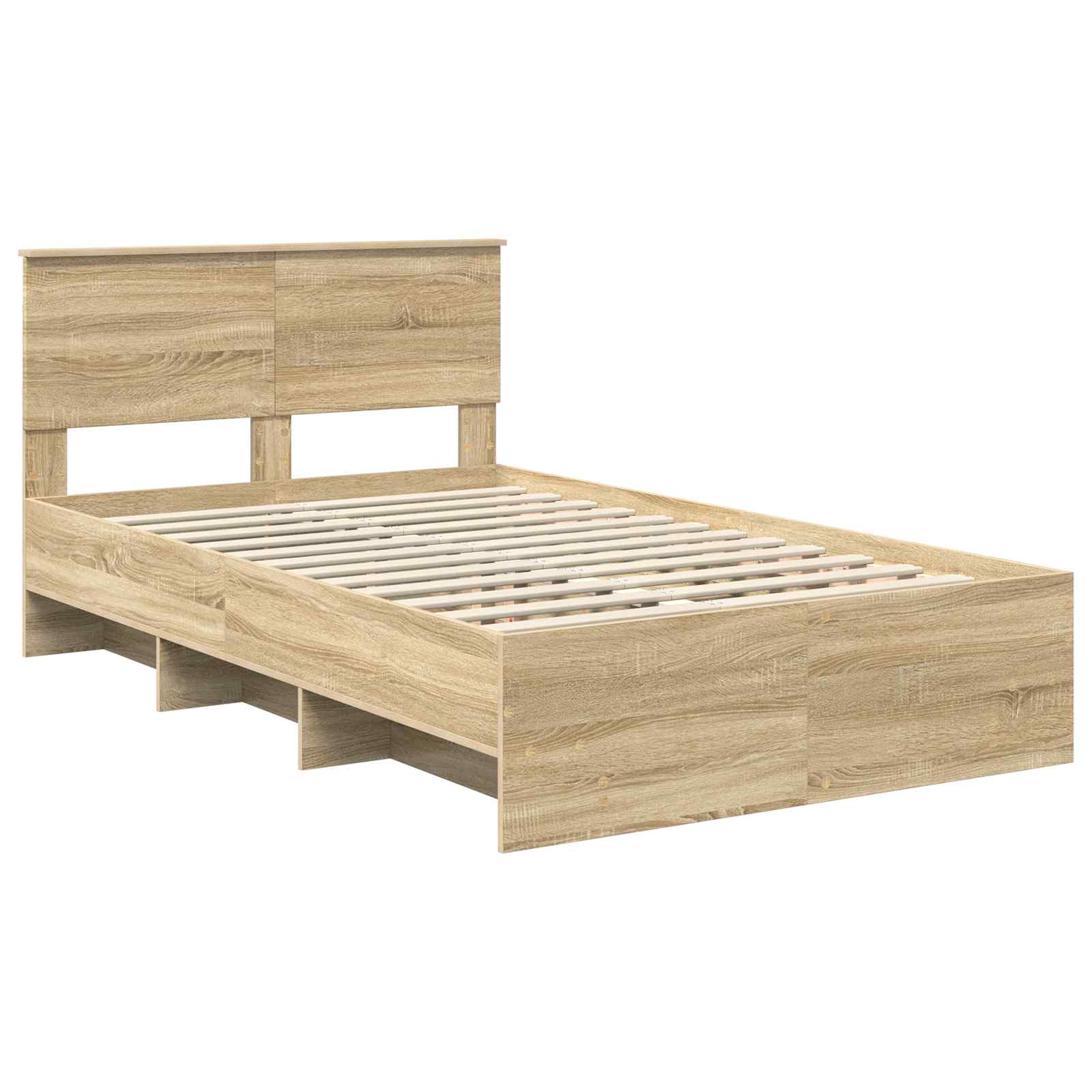 vidaXL Bettrahmen Sonoma-Eiche 120 x 123 cm Holzwerkstoff