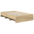 vidaXL Bettrahmen Sonoma-Eiche 120 x 123 cm Holzwerkstoff
