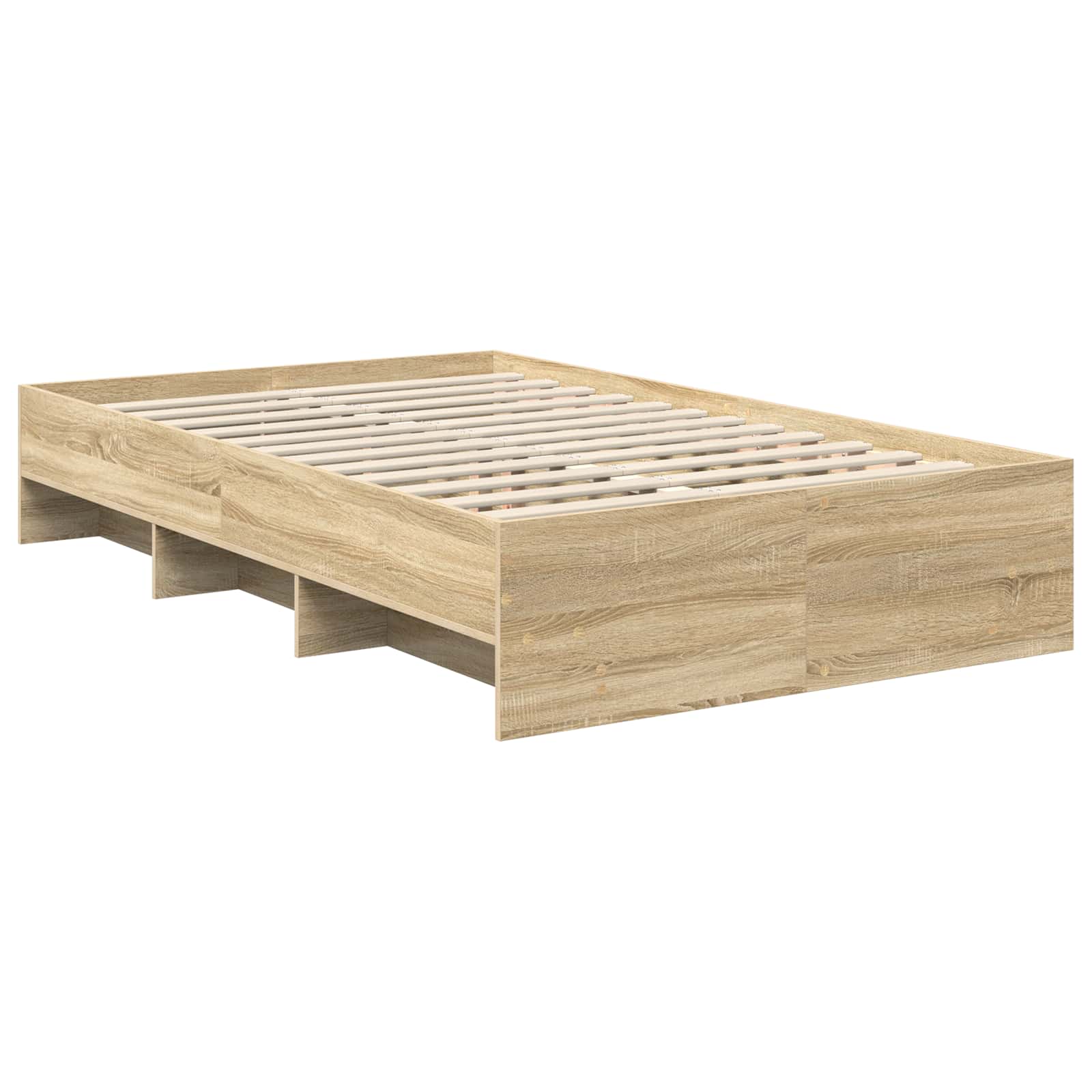 vidaXL Bettrahmen Sonoma-Eiche 120 x 123 cm Holzwerkstoff