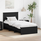 vidaXL Bettrahmen Schwarz 120 x 123 cm Holzwerkstoff