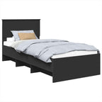 vidaXL Bettrahmen Schwarz 120 x 123 cm Holzwerkstoff