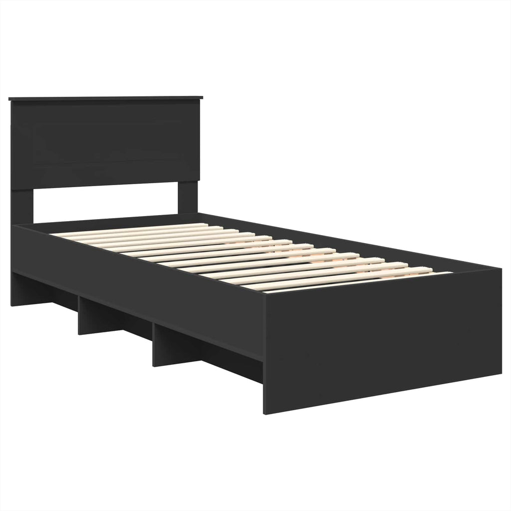 vidaXL Bettrahmen Schwarz 120 x 123 cm Holzwerkstoff
