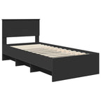vidaXL Bettrahmen Schwarz 120 x 123 cm Holzwerkstoff