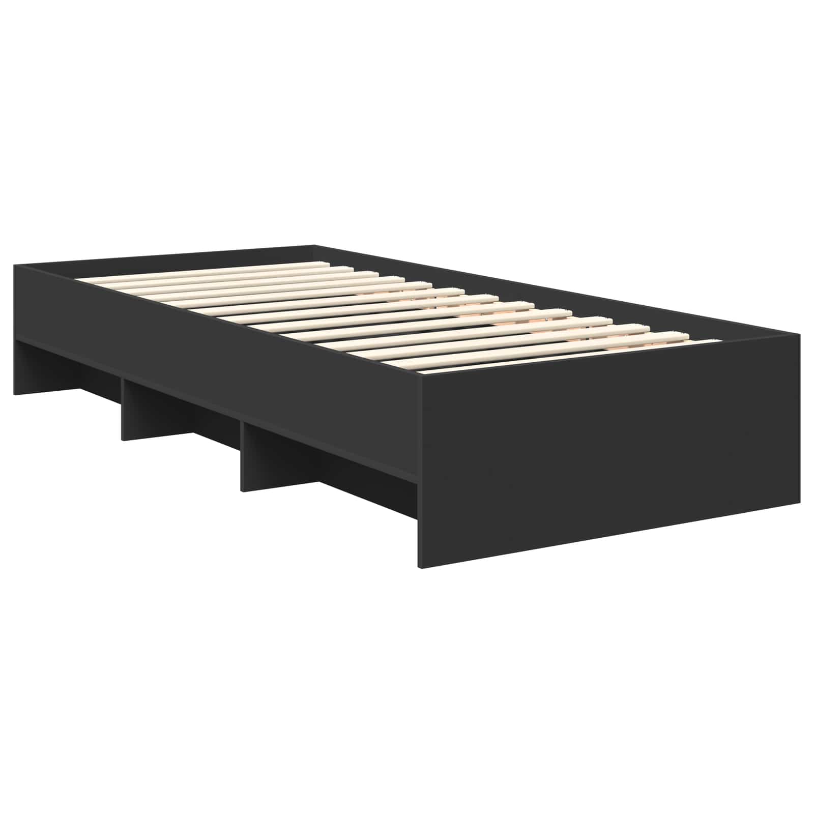 vidaXL Bettrahmen Schwarz 120 x 123 cm Holzwerkstoff