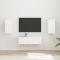 vidaXL TV-Wandregal-Set Wandmontiert 4 pcs Weiß Holzwerkstoff
