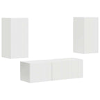 vidaXL TV-Wandregal-Set Wandmontiert 4 pcs Weiß Holzwerkstoff