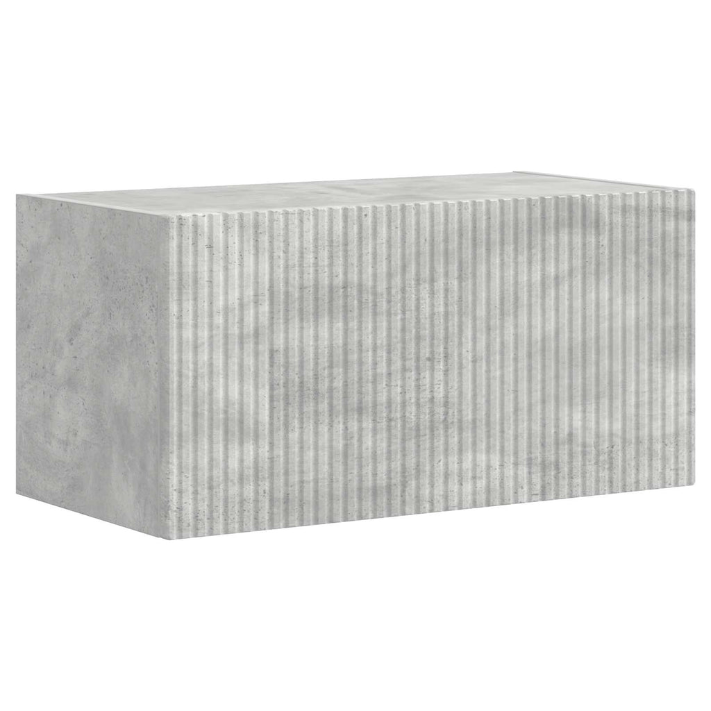 vidaXL TV-Wandregal-Set Wandmontiert 4 pcs Beton Grau Holzwerkstoff