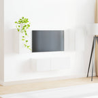 vidaXL TV-Wandregal-Set 4 pcs Hochglanz Weiß Holzwerkstoff