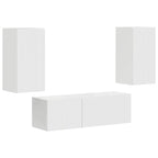 vidaXL TV-Wandregal-Set 4 pcs Hochglanz Weiß Holzwerkstoff