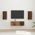 vidaXL TV-Wandregal-Set Wandmontiert 4 pcs Altholz Holzwerkstoff