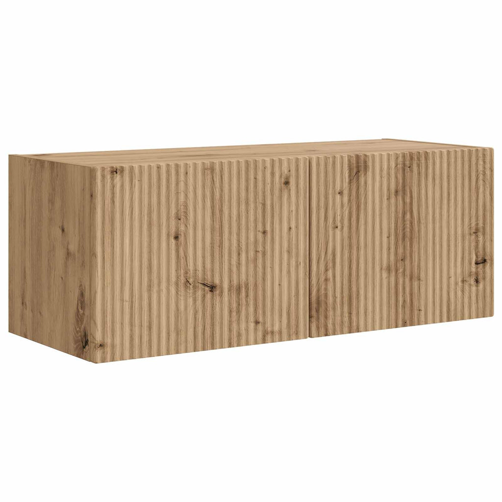 vidaXL TV-Wandregal-Set Wandmontiert 4 pcs Artisan-Eiche Holzwerkstoff