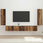 vidaXL TV-Wandregal-Set 4 pcs 29,5 x 31 x 100 cm Altholz Holzwerkstoff