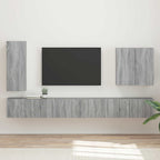 vidaXL TV-Wandregal-Set Wandmontiert 6 pcs Graues Sonoma