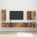 vidaXL TV-Wandregal-Set Wandmontiert 6 pcs Altholz