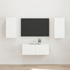 vidaXL TV-Schrankset Wandmontiert 2 pcs Weiß Holzwerkstoff