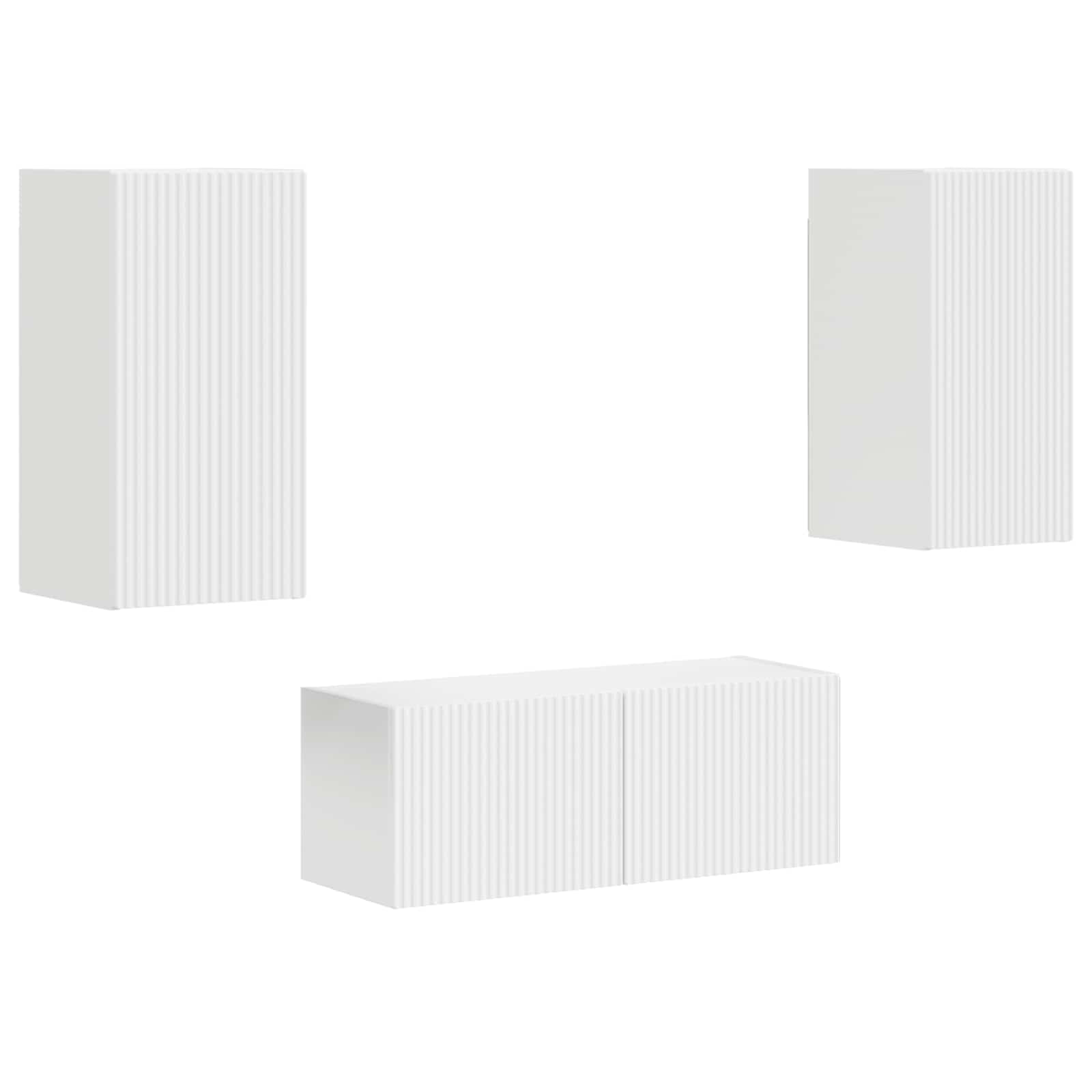 vidaXL TV-Schrankset Wandmontiert 2 pcs Weiß Holzwerkstoff