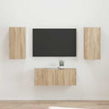 vidaXL TV-Schrankset Wandmontiert 2 pcs Sonoma-Eiche Holzwerkstoff