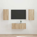 vidaXL TV-Schrankset Wandmontiert 2 pcs Sonoma-Eiche Holzwerkstoff