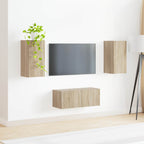 vidaXL TV-Schrankset Wandmontiert 2 pcs Sonoma-Eiche Holzwerkstoff